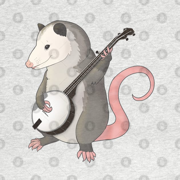 Banjo playing possum dude by Mehu Art